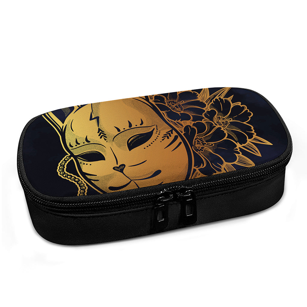 Japanese Fox Mask Print Insulin Cooler Travel Case