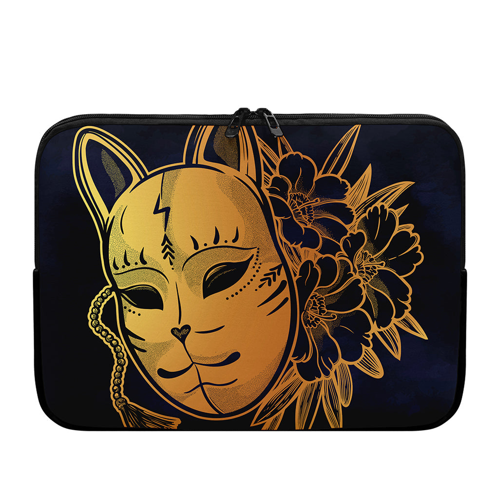 Japanese Fox Mask Print Laptop Sleeve