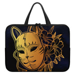 Japanese Fox Mask Print Laptop Sleeve With Handle