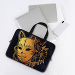 Japanese Fox Mask Print Laptop Sleeve With Handle