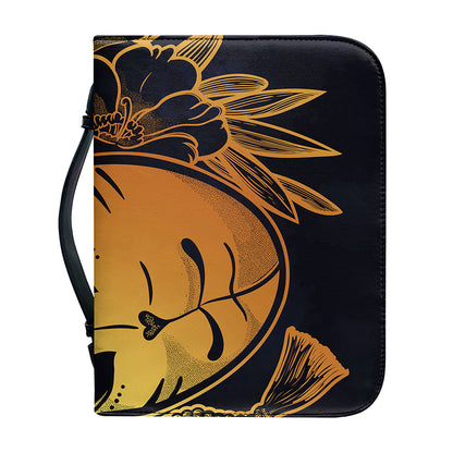 Japanese Fox Mask Print Leather Bible Cover