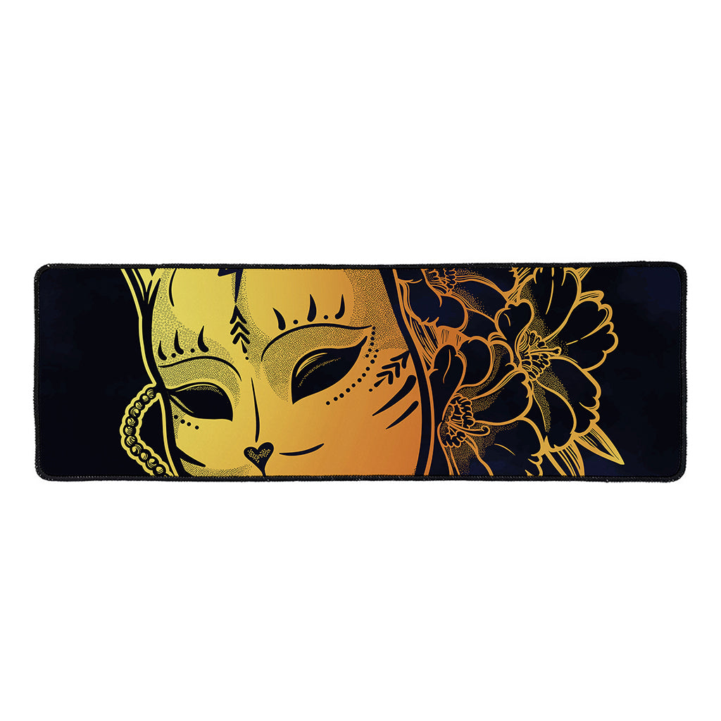 Japanese Fox Mask Print Long Kitchen Mat