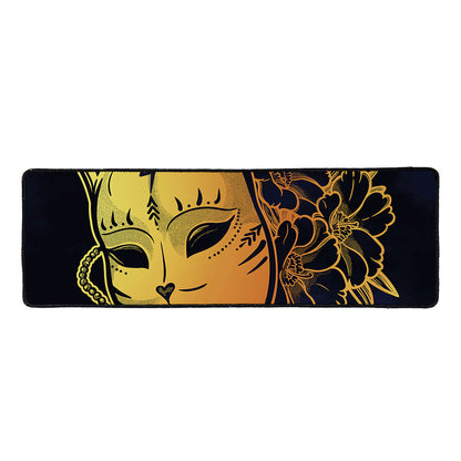 Japanese Fox Mask Print Long Kitchen Mat