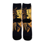 Japanese Fox Mask Print Long Socks