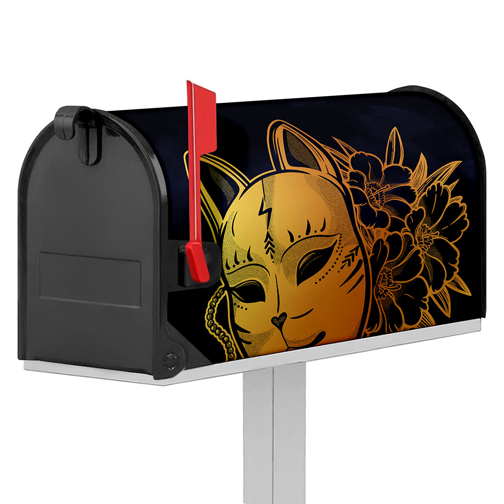 Japanese Fox Mask Print Mailbox Cover