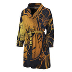 Japanese Fox Mask Print Men's Bathrobe