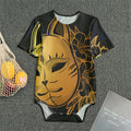 Japanese Fox Mask Print Men's Bodysuit