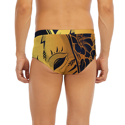 Japanese Fox Mask Print Men's Briefs