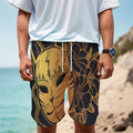 Japanese Fox Mask Print Men's Cargo Shorts