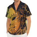 Japanese Fox Mask Print Men's Deep V-Neck Shirt