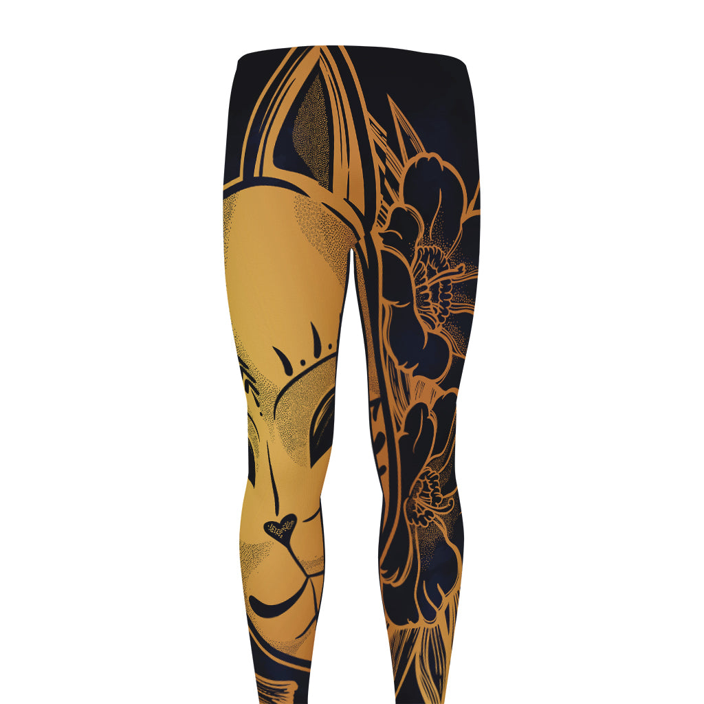 Japanese Fox Mask Print Men's leggings