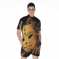 Japanese Fox Mask Print Men's Romper