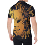 Japanese Fox Mask Print Men's Shirt