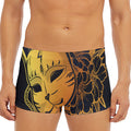 Japanese Fox Mask Print Men's Short Boxer Briefs