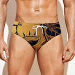 Japanese Fox Mask Print Men's Swim Briefs