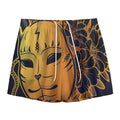 Japanese Fox Mask Print Mesh Shorts