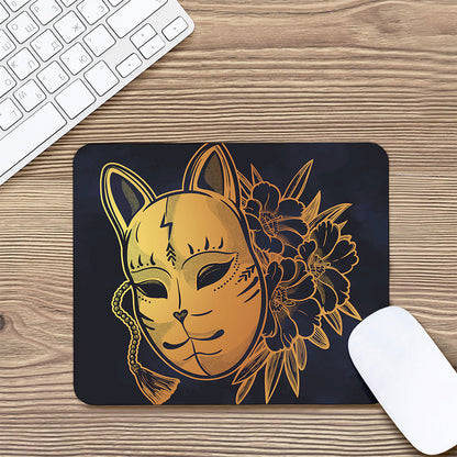 Japanese Fox Mask Print Mouse Pad