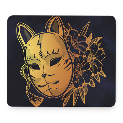 Japanese Fox Mask Print Mouse Pad