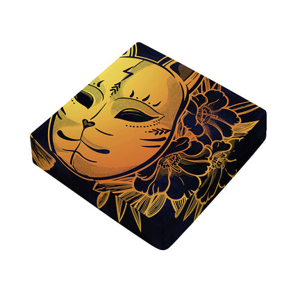 Japanese Fox Mask Print Outdoor Seat Cushion Cover