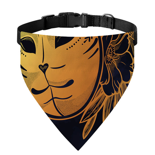 Japanese Fox Mask Print Over The Collar Dog Bandana