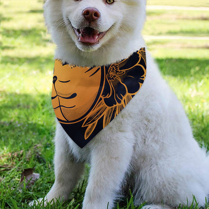 Japanese Fox Mask Print Over The Collar Dog Bandana