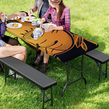 Japanese Fox Mask Print Picnic Table Cover