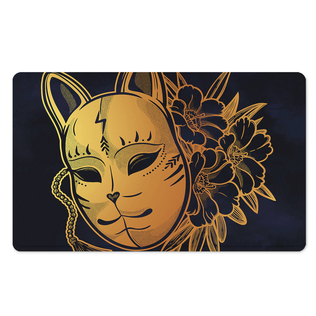 Japanese Fox Mask Print Polyester Doormat