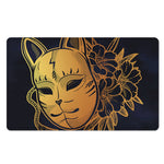 Japanese Fox Mask Print Polyester Doormat