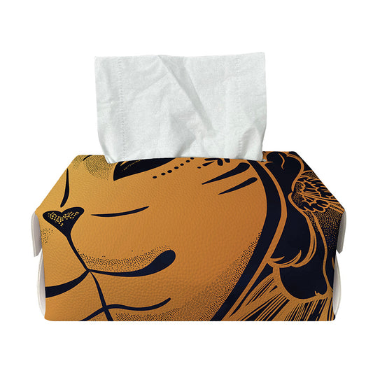 Japanese Fox Mask Print Rectangle Tissue Box Cover