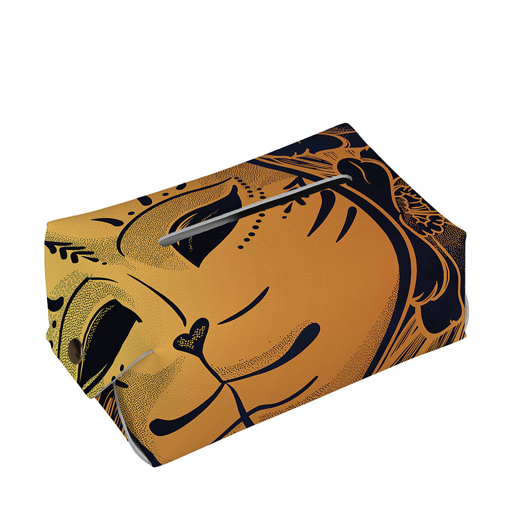 Japanese Fox Mask Print Rectangle Tissue Box Cover