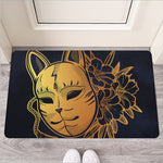 Japanese Fox Mask Print Rubber Doormat