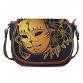 Japanese Fox Mask Print Saddle Bag