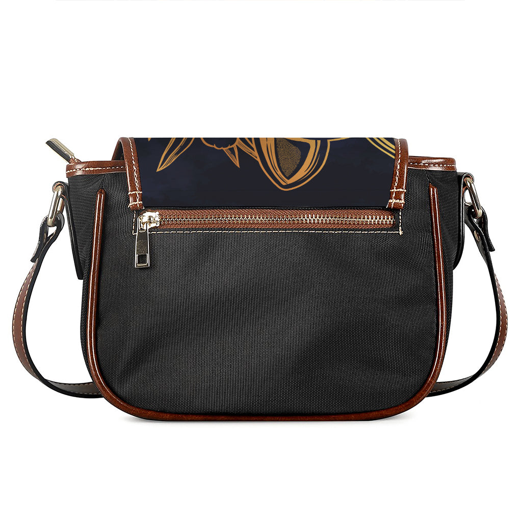 Japanese Fox Mask Print Saddle Bag