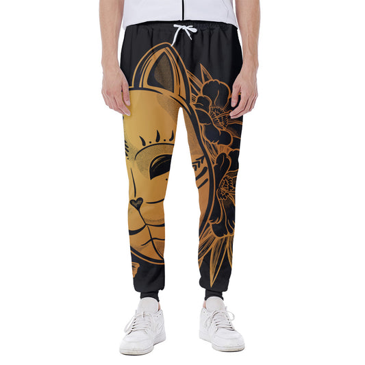 Japanese Fox Mask Print Scuba Joggers