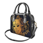 Japanese Fox Mask Print Shoulder Handbag