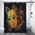 Japanese Fox Mask Print Shower Curtain
