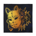 Japanese Fox Mask Print Silk Bandana