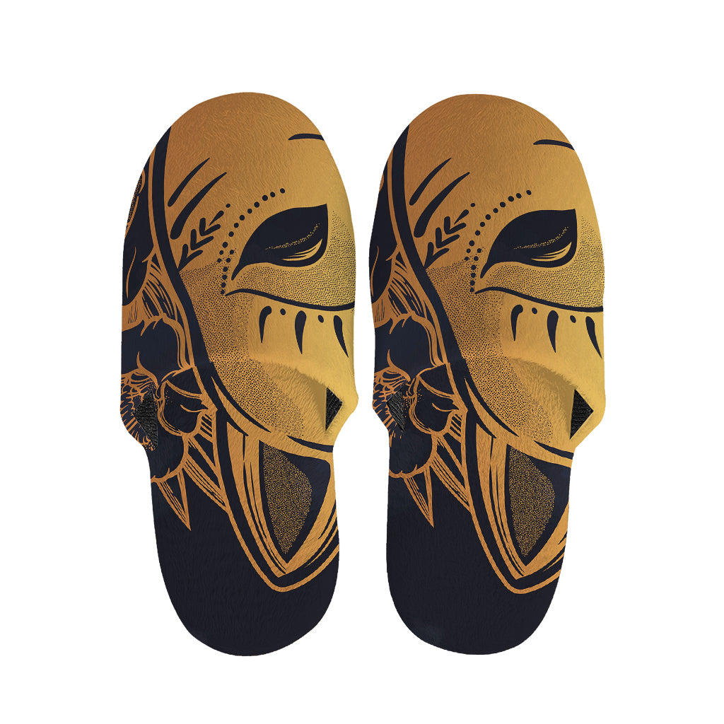 Japanese Fox Mask Print Slippers