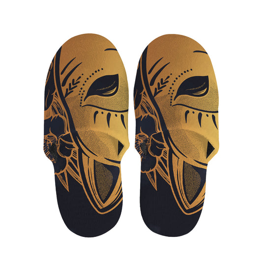 Japanese Fox Mask Print Slippers
