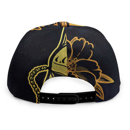 Japanese Fox Mask Print Snapback Cap
