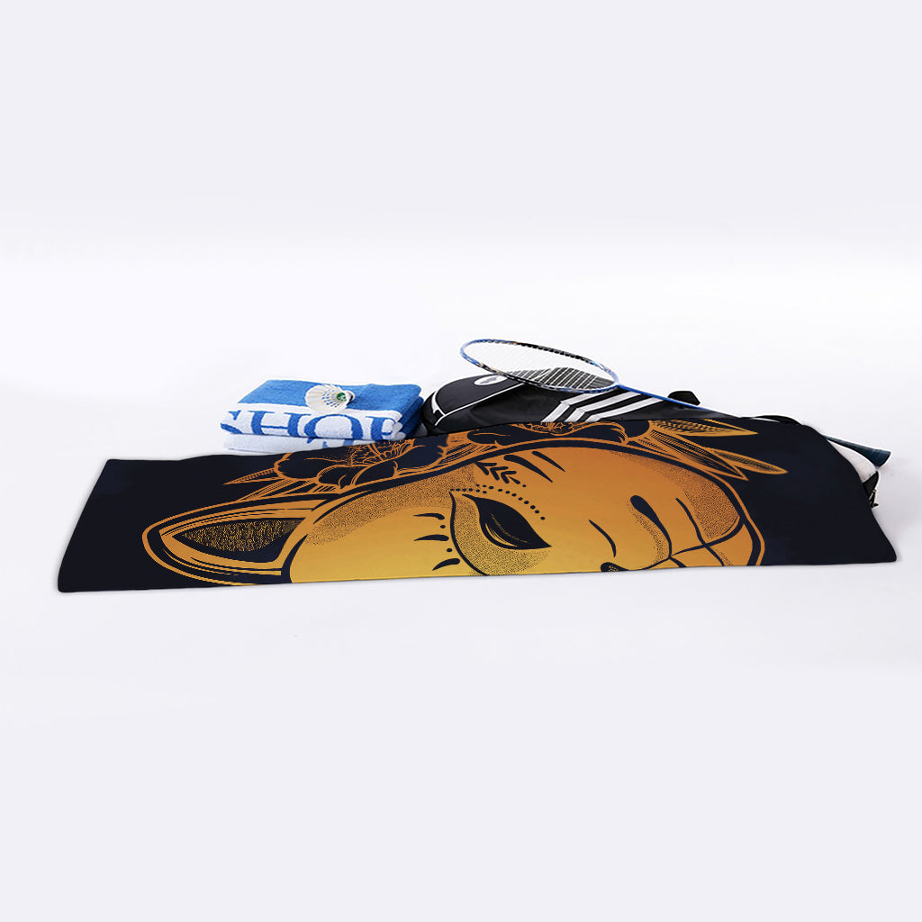 Japanese Fox Mask Print Sports Towel