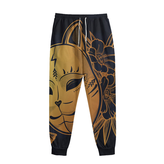 Japanese Fox Mask Print Sweatpants