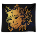 Japanese Fox Mask Print Tapestry