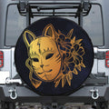 Japanese Fox Mask Print Tire Cover