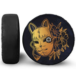 Japanese Fox Mask Print Tire Cover With Camera Hole