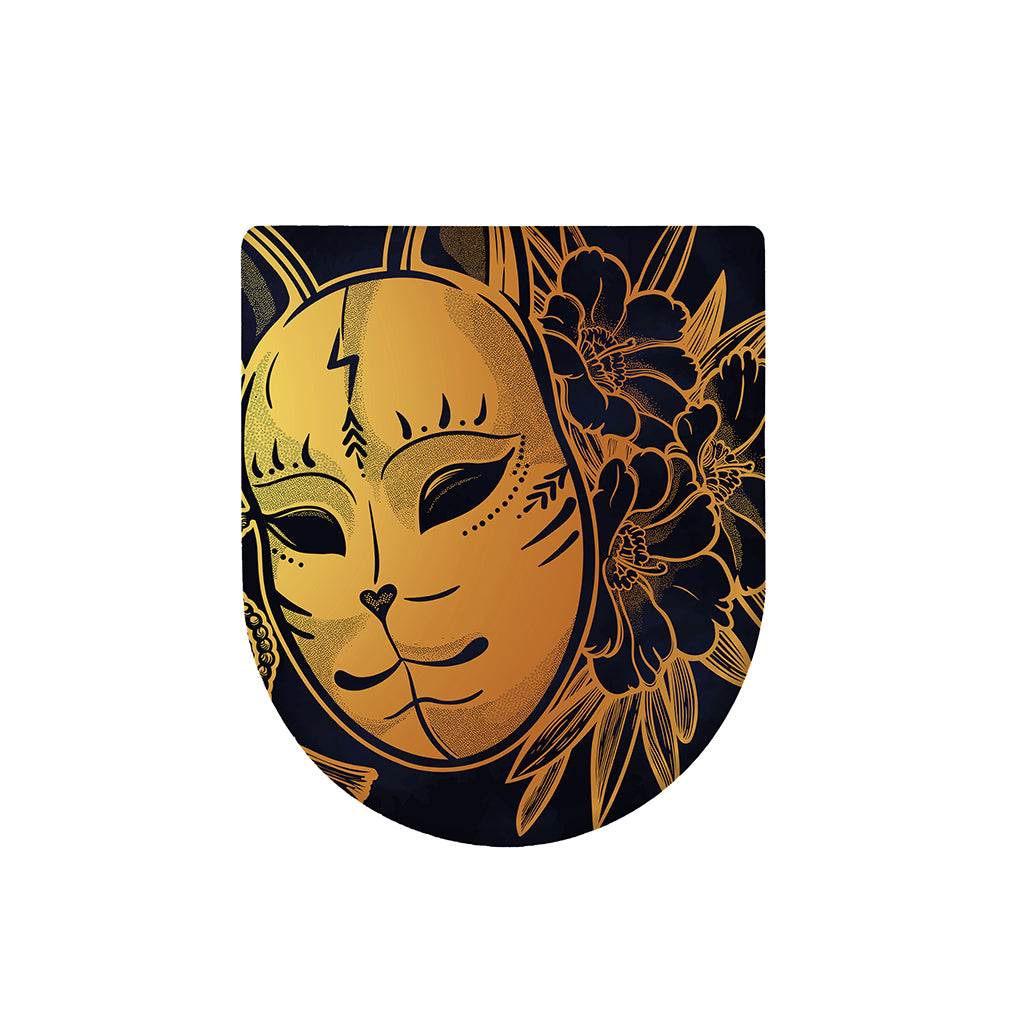 Japanese Fox Mask Print Toilet Lid Cover