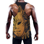 Japanese Fox Mask Print Training Tank Top