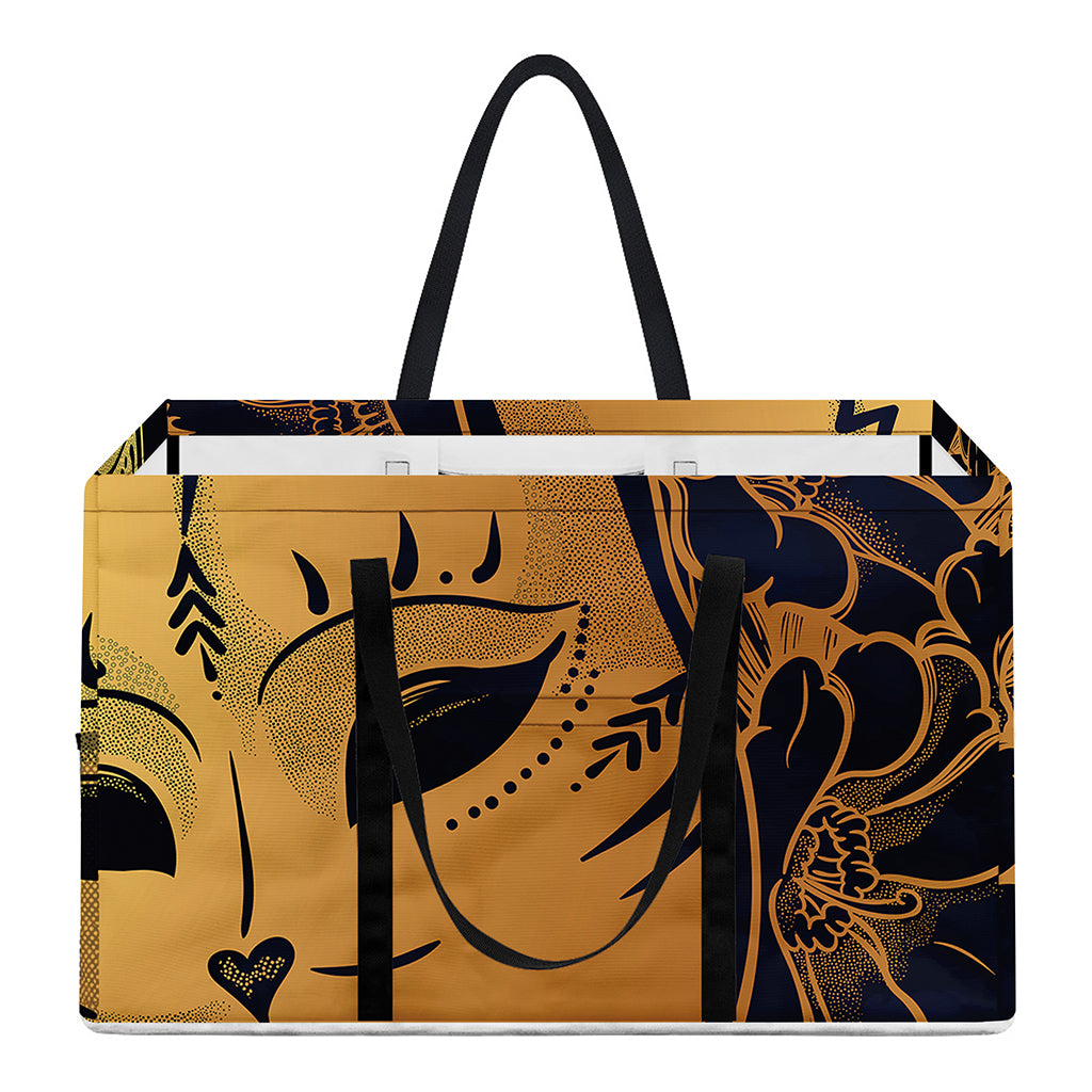 Japanese Fox Mask Print Utility Tote Bag