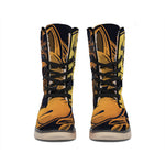 Japanese Fox Mask Print Winter Boots