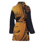 Japanese Fox Mask Print Women's Bathrobe